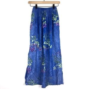 GO FISH Skirt Maxi Batik Tie Dye Floral Tropical Beach Vacay Coconut Girl XS